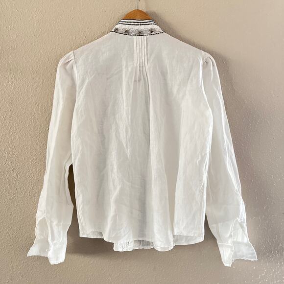 NEW Anthropologie Floreat Cleo Embroidered Beaded Button shirt - Picture 5 of 10